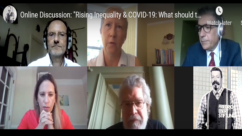Online discussion in youtube showing panelists