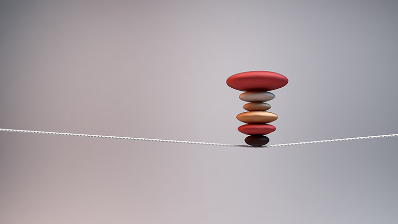 concept of balance and stability, rope. Photo: ©Juanjo Tugores/shutterstock.com 