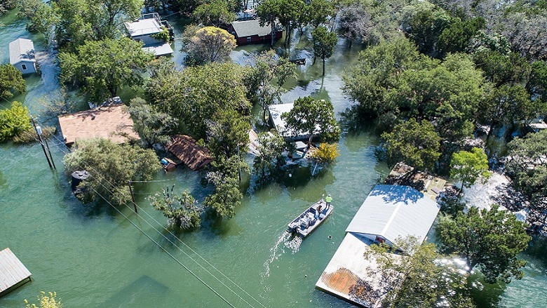 Search and rescue out after natural disaster major flooding in Texas.