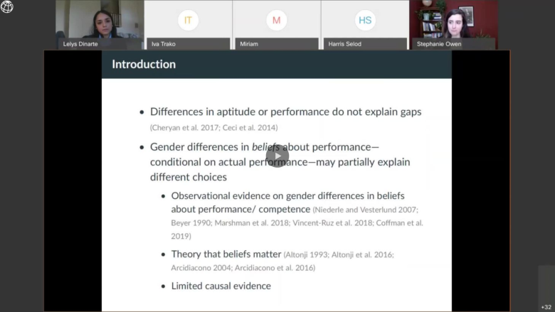 College Field Specialization and Beliefs about Relative Performance: An Experimental Intervention to Understand Gender Gaps in STEM