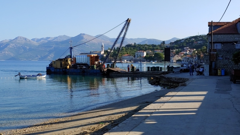 Croatia island sea shore, dock