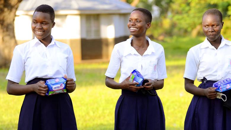 Schoolgirls with Afripads
