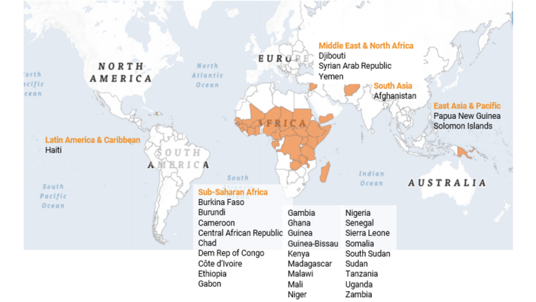 34 “focus countries” where concerted efforts are needed to accelerate vaccinations