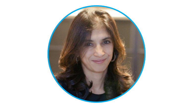 White indian female with medium length hair wearing black blouse