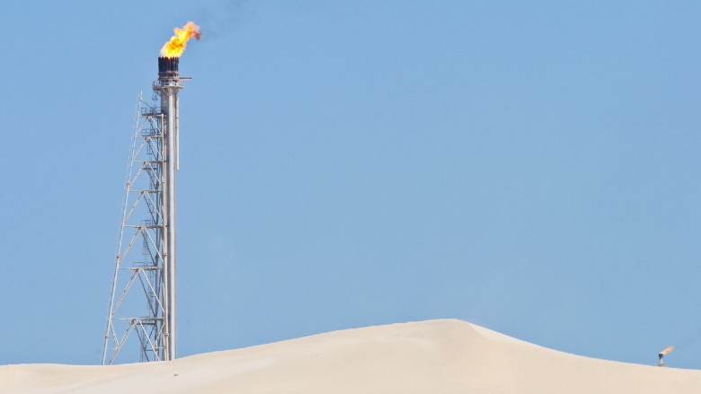 Flare in desert