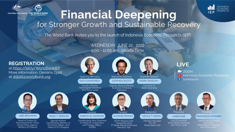 Virtual launch: Indonesia Economic Prospects (IEP), June 2022
