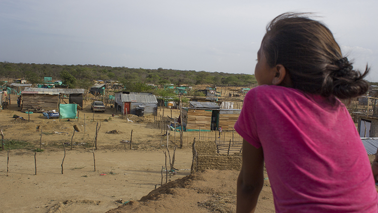 Venezuelan girl on the border with Colombia