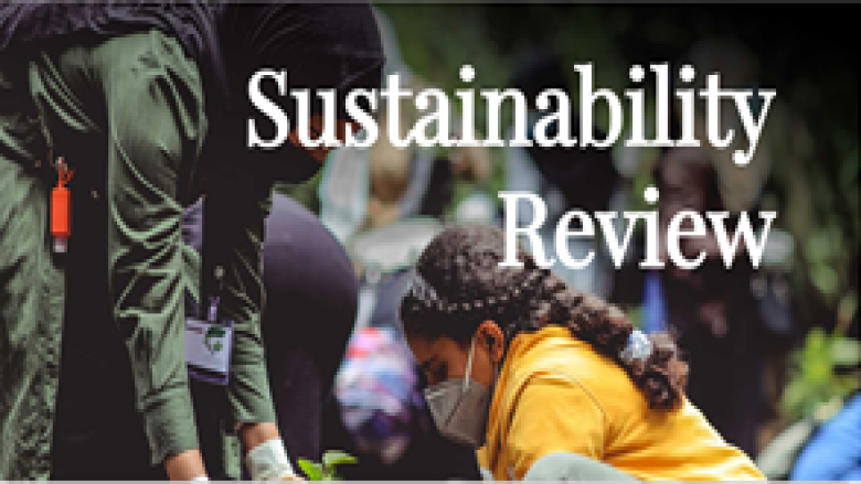 girl planting the plant Sustainability review cover 