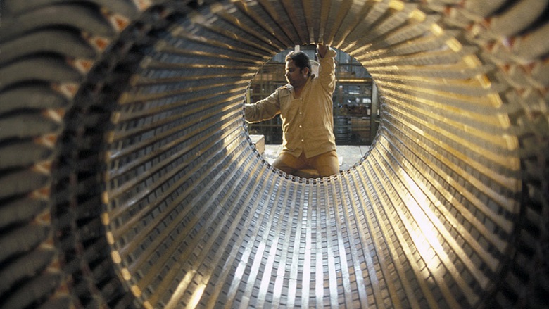 Worker in an industrial factory. India