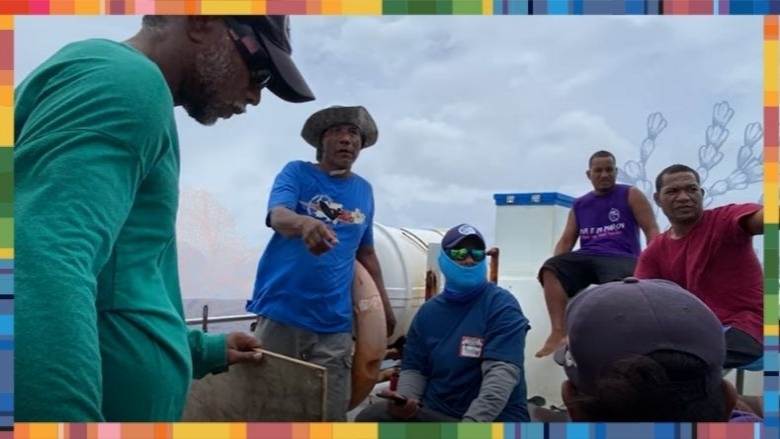 Group of men from the Pacific Islands working on protecting the oceans