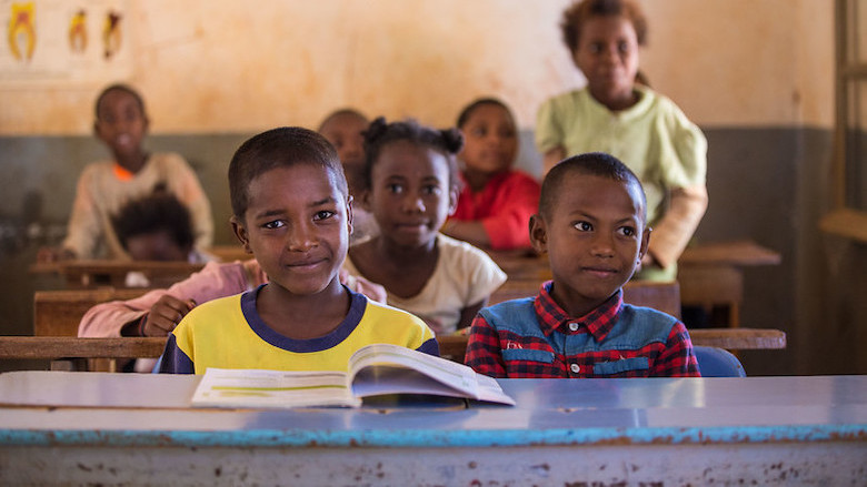 young students in a madagascar classroom
