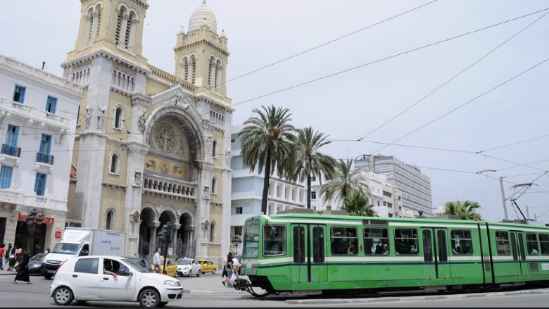 Metro in downtown Tunis