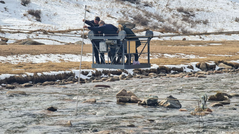 Measuring water depth and velocity