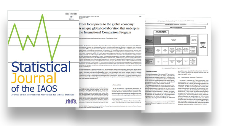 Cover and Pages from ICP story in Sept 2022 Statistical Journal of the International Association for Official Statistics