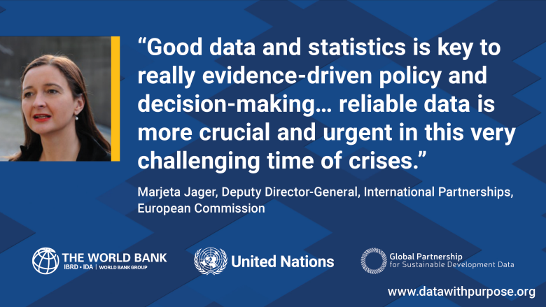 Quote on the importance of data by Marjeta Jager, European Commission, during the 2022 WB Spring Meetings