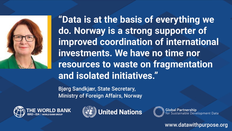 Quote on the importance of data by Bjorg Sandkjaer, Norway, during the 2022 WB Spring Meetings