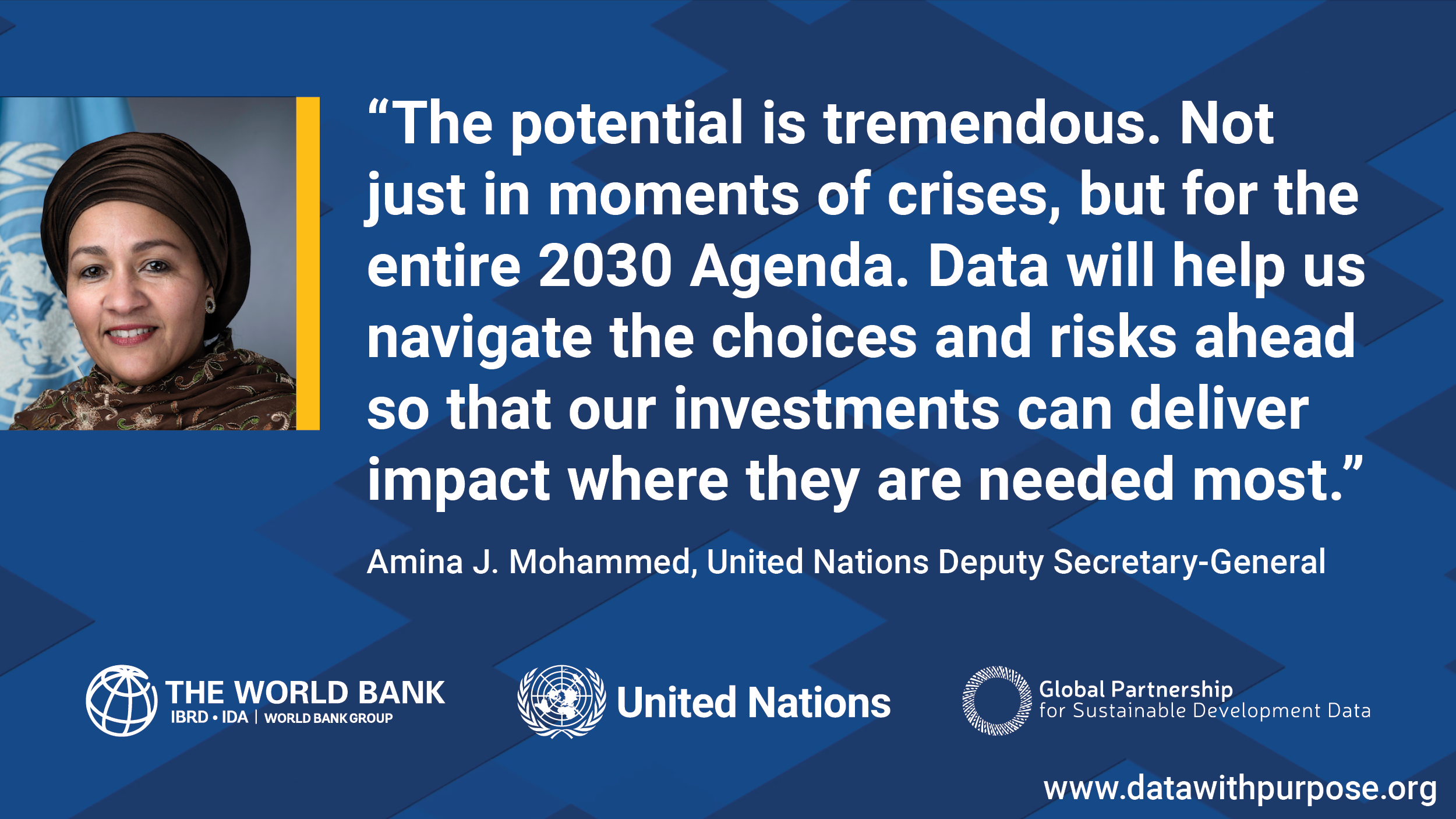 Quote on the importance of data by Amina Mohammed, United Nations, during the 2022 WB Spring Meetings