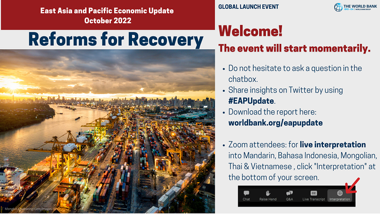 Global Launch Event - East Asia Pacific Economic Update Oct 2022