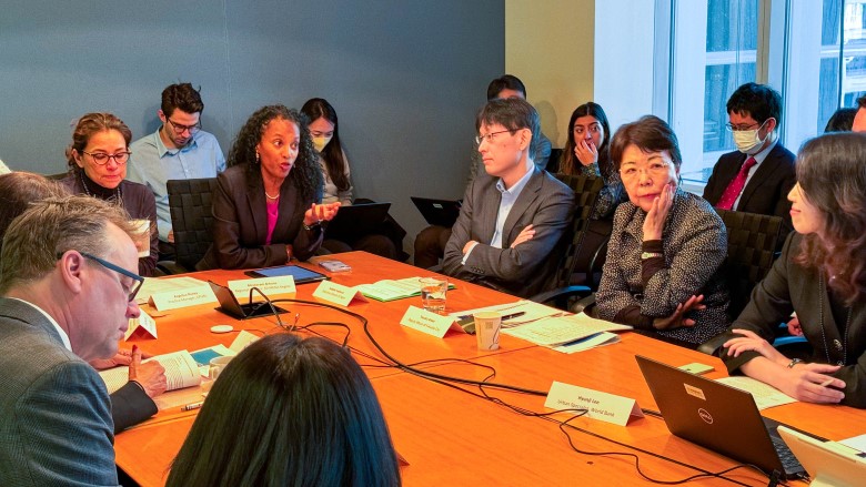 Fukuoka city deputy mayor Yasuko Arase attending the World Bank Healthy Cities global analytics launch event