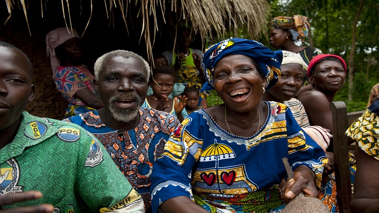 A group of people smiling