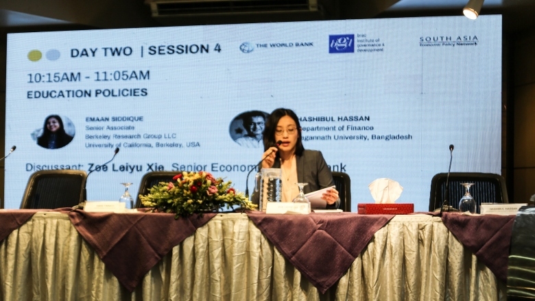 Female speaker on stage