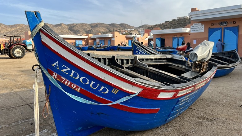 Dry moored fishing boat