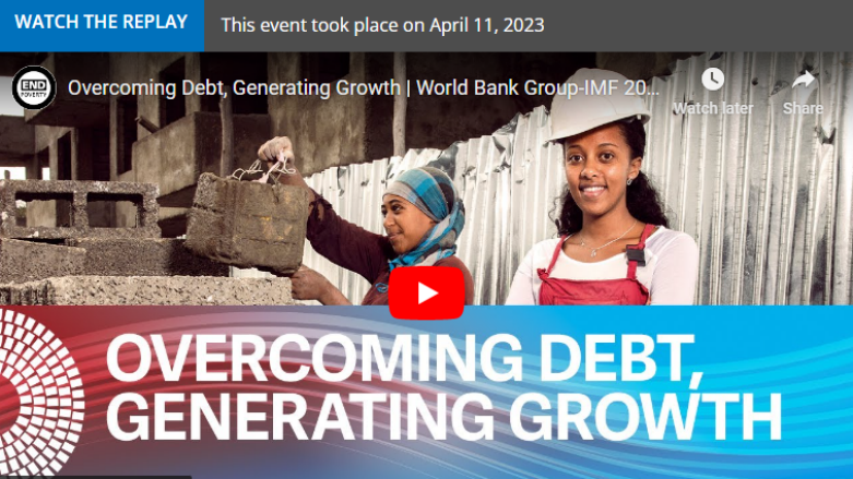 Screenshot of the video from the Overcoming Debt Event at the 2023 Spring Meetings