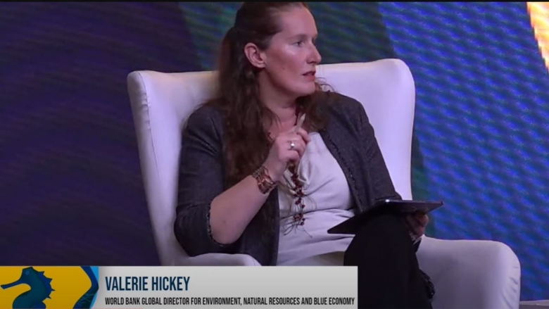 Valerie Hickey speaking at Our Oceans Conference 2023 Panama 