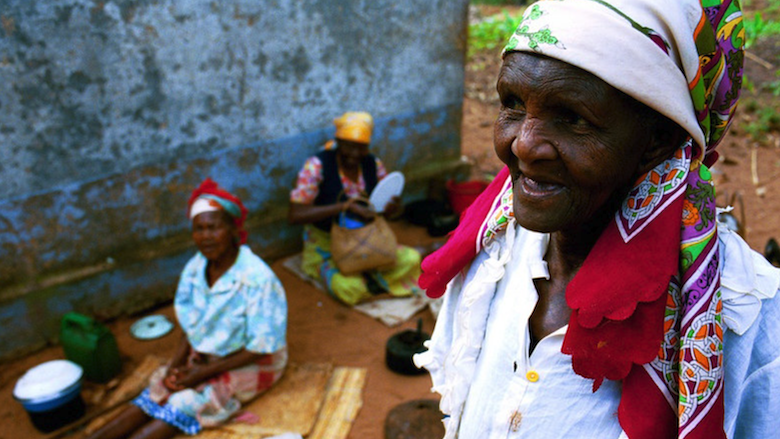 An older adult woman in Mozambique
