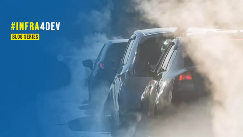 Infra4Dev blog series - image of cars in smoggy traffic