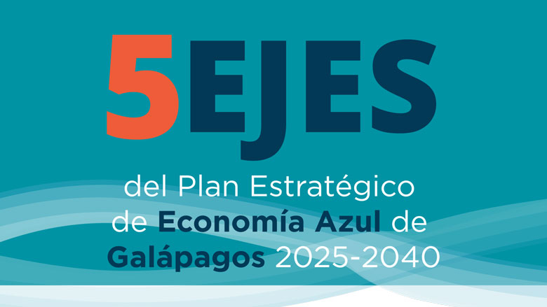 Ecuador: Infografía 5 ejes del Plan Estratégico de Economía Azul de Galápagos 2025 - 2040