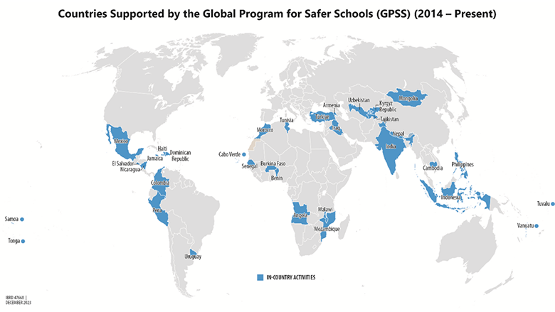 Countries Supported by the Global Program for Safer Schools (GPSS)