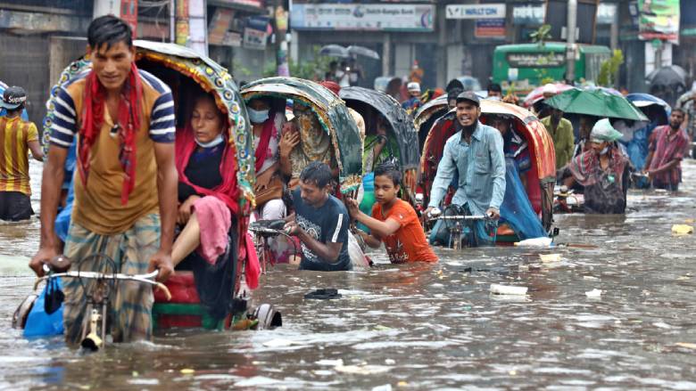 Floods in Dhaka, Bangladesh.