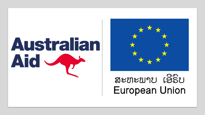 Logos of AusAid and the EU in Laos