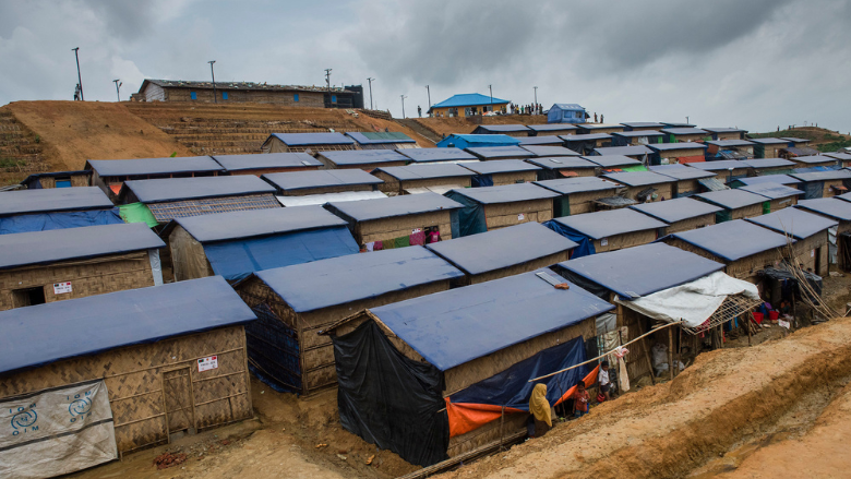 Rohingya refugee camp.  Block D5, Kutupalong extension camp, Cox's Bazar, Bangladesh