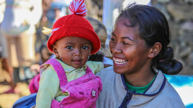 young mother and baby in Madagascar