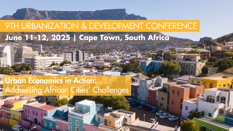 Photo of Bo-Kapp, Cape Town, South Africa with text overlay for the 9th Urbanization and Development Conference
