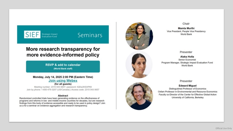 SIEF Seminar: More research transparency for more evidence-informed policy