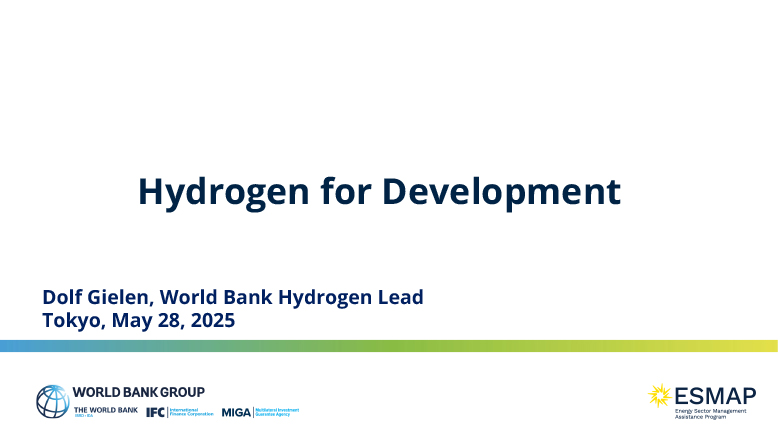 世界銀行セミナー「開発のための水素パートナーシップ（H4D）の取り組み」