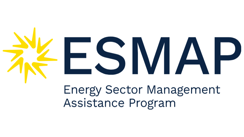 ESMAP logo yellow sun dark blue letters on white 