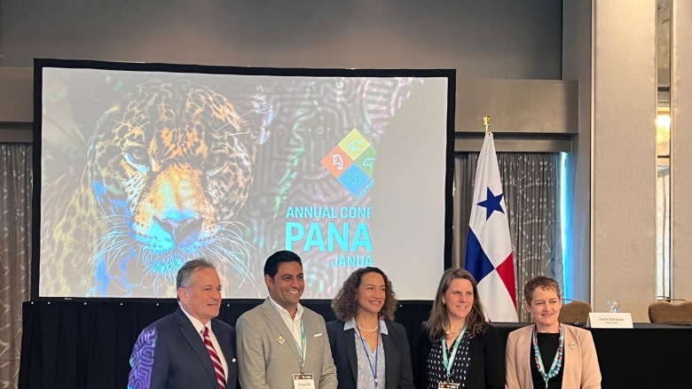 Opening remarks by (left to right) His Excellency Juan Carlos Navarro, Minister of Environment, Panama; Ricardo Moreno, CEO of Yaguara Panama Foundation (Executing Agency of the GEF-7 GWP Panama project), Joelle Dehasse, World Bank Country Manager for Panama; Hannah Fairbank, Senior Biodiversity Specialist, GEF Secretariat; and Lisa Farroway, Program Manager, GWP, World Bank set an energizing tone for the conference.